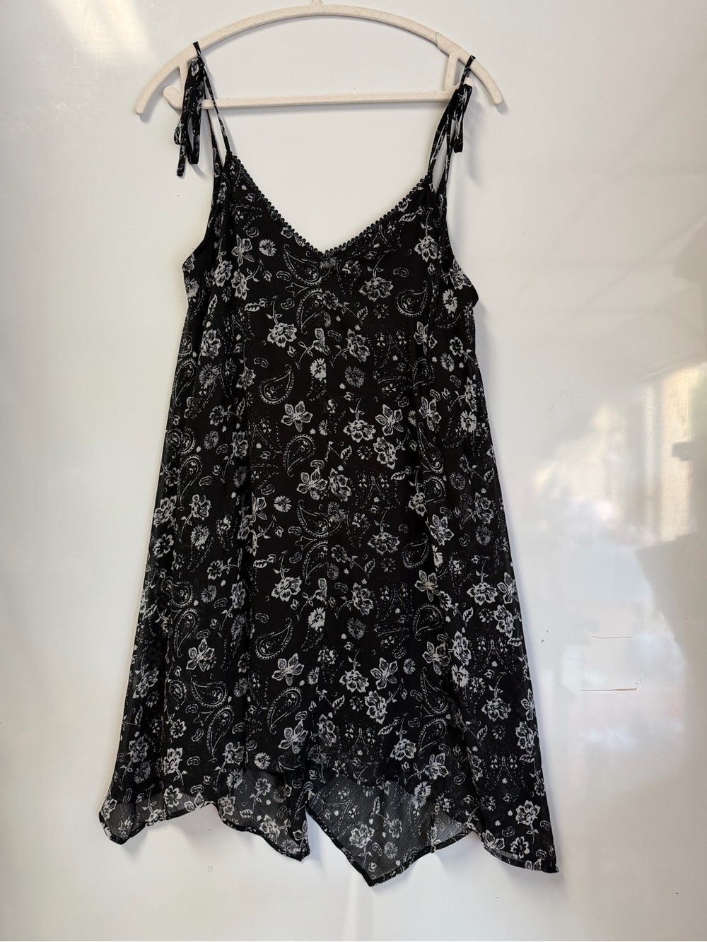 Y2K Hollister Black Dress with White Paisley Print
